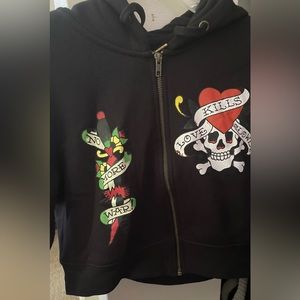 ED Hardy crop hoodie for SALE! Size LARGE